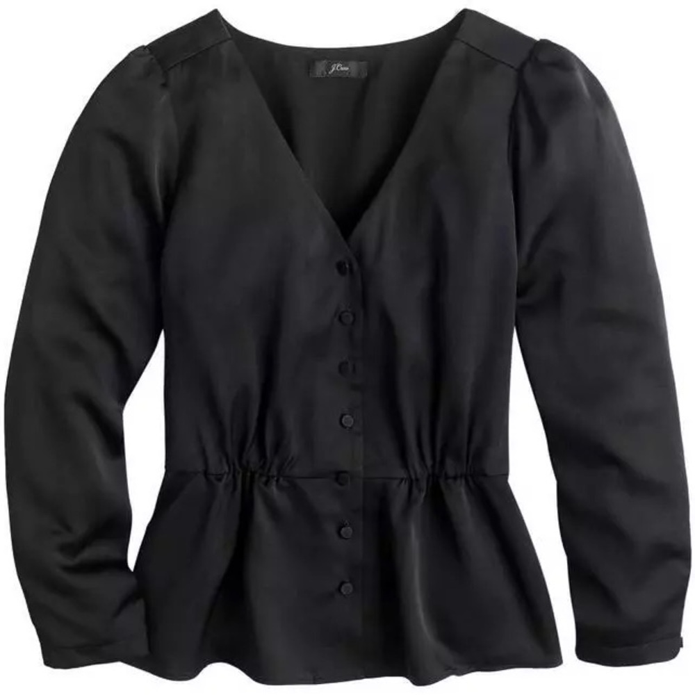 Donating end of July! J. Crew Peplum V Neck Satin Crepe Top
